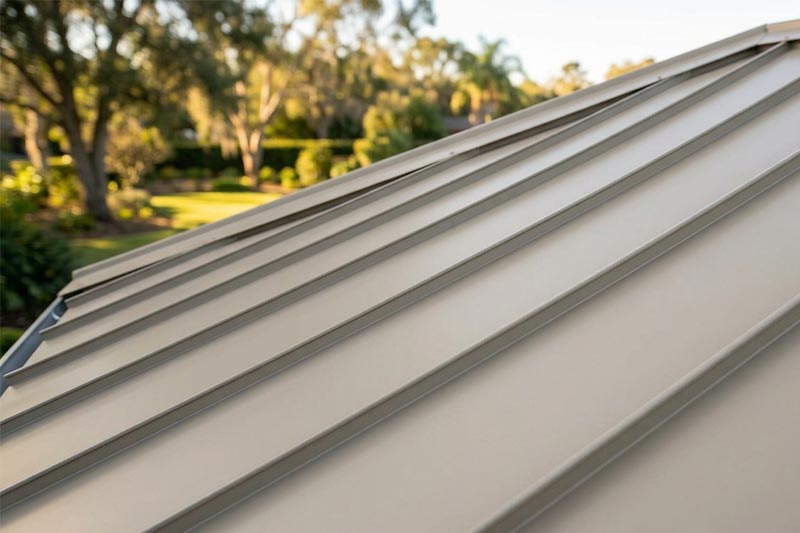 Metal roof restoration work