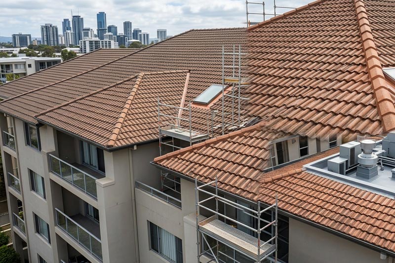 Restored terracotta tile roof