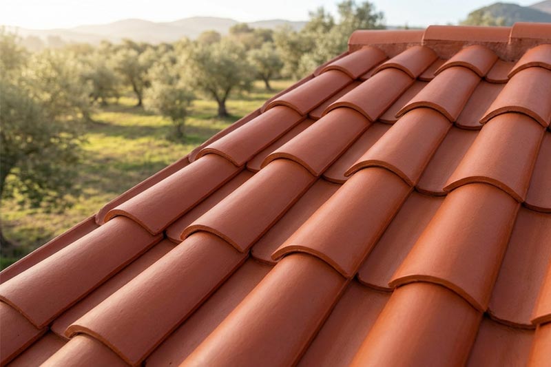 Restored terracotta tile roof