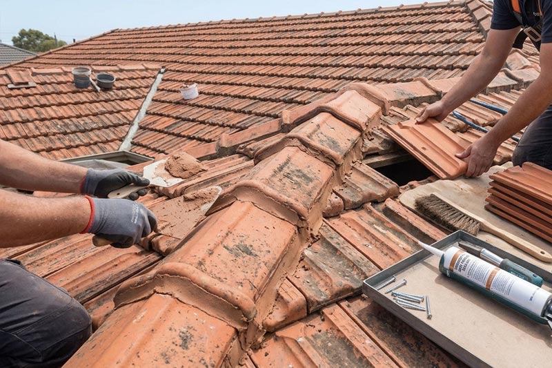 Restored terracotta tile roof