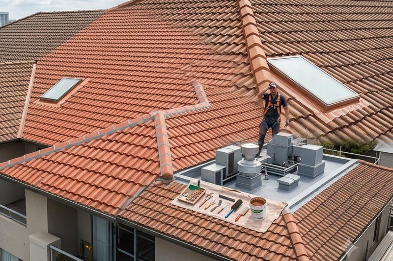 Restored terracotta tile roof