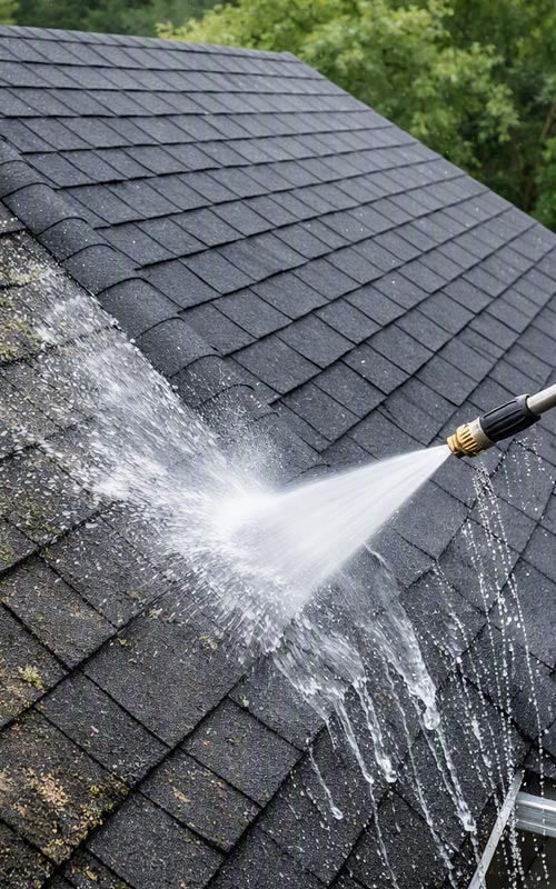 Goshen crew carrying out a full roof restoration in Melbourne