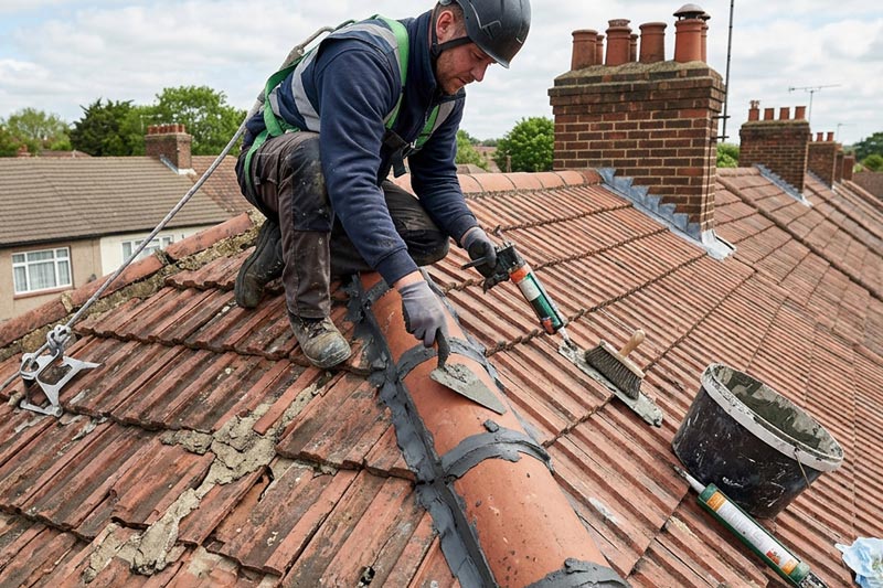 Ridge repointing work